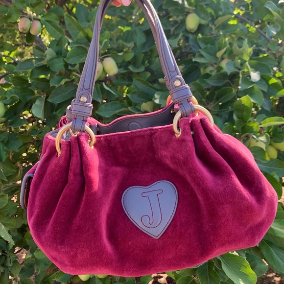Juicy Couture Y2K 2000s “Juicy Is For Life” Velour Shoulder Bag - Picture 5 of 11